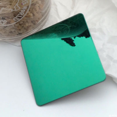 Lamiera in acciaio inox a specchio tagliata su misura, verde smeraldo, per la decorazione domestica