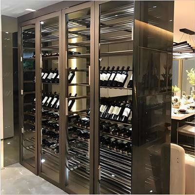 Un bon prix. Cave à vin autoportante en acier inoxydable antirouille avec porte en verre trempé en ligne