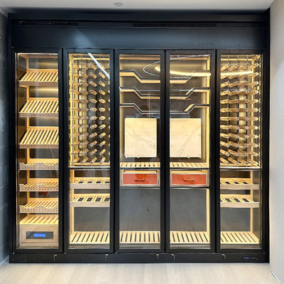 Un bon prix. Cave à vin thermostatique moderne en acier inoxydable avec contrôle de l'humidité pour le salon en ligne