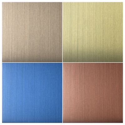 Ein guter Preis. Farbige, gebürstete Edelstahl-Rückwandplatte mit PVD-Gold-Finish für Inneneinrichtung Online
