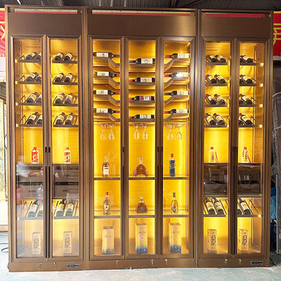 Ein guter Preis. Schlanker, freistehender Weinschrank aus Stahl, platzsparendes Design für Apartments Online